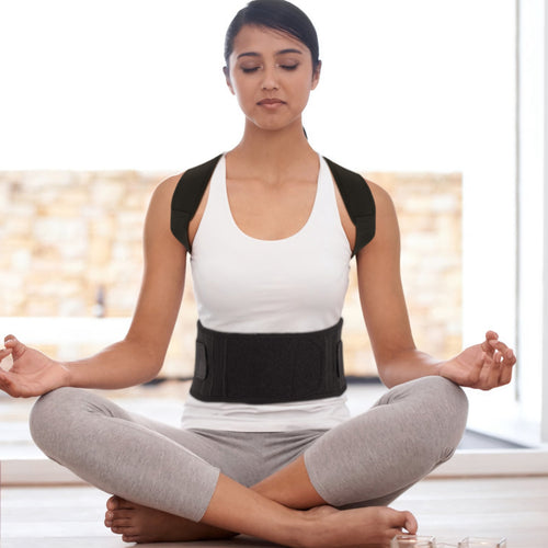 unisex posture corrector support magnetic lumbar back posture support belt adjustable upper back braces clavicle shoulder brace belt pain relief therapy